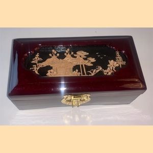Vintage Asian cork shadow box jewelry box New in box